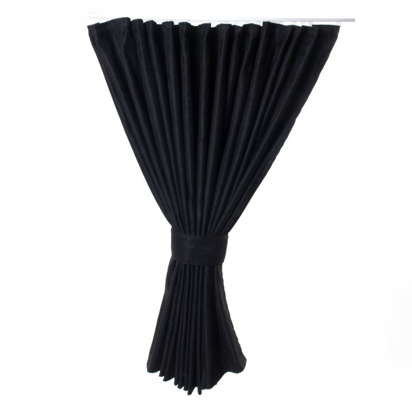 Side curtain 90cm Black (single fabric)