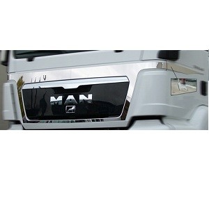Stainless application upper grill + doors MAN TGS with MAN logos