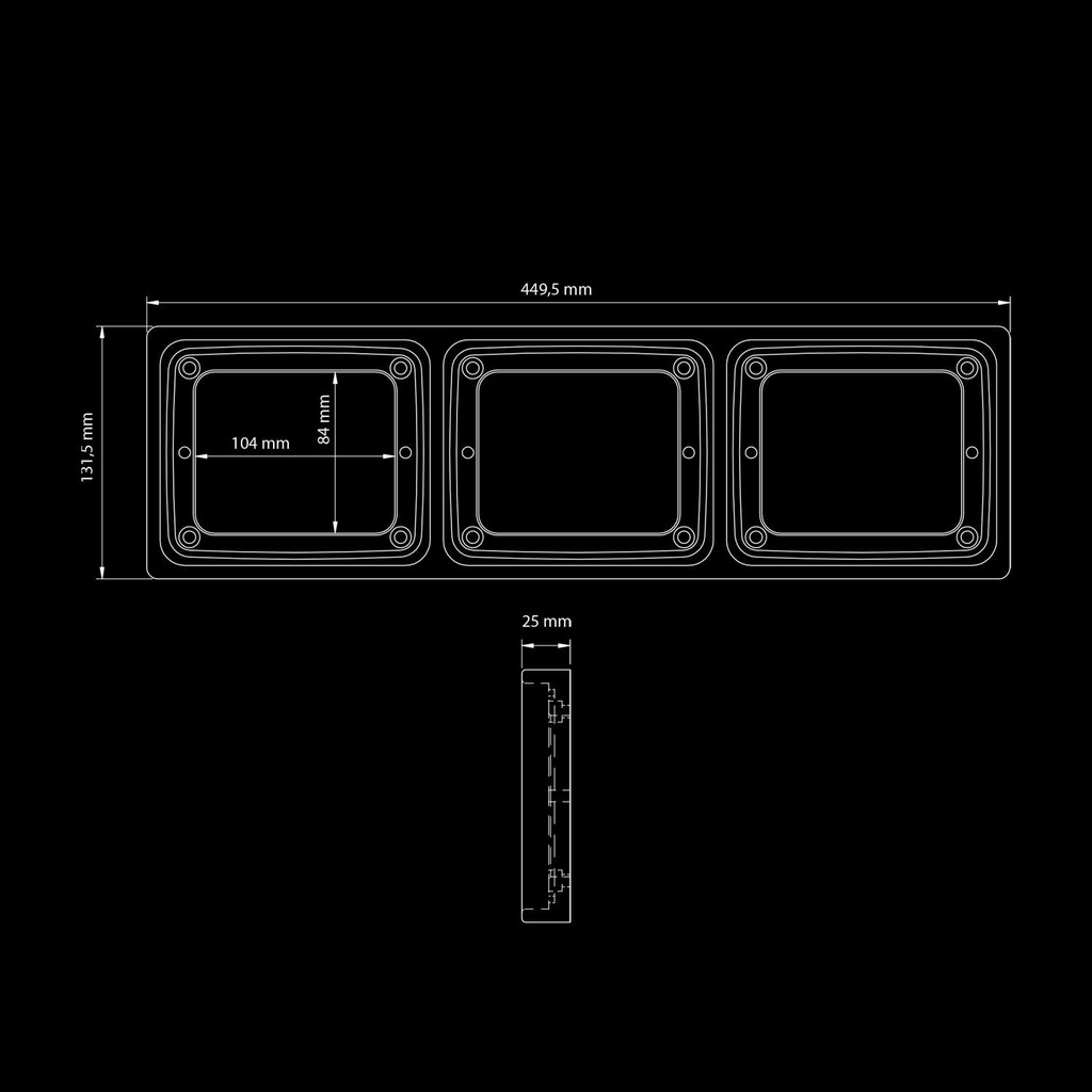 IZELED Frame 3 x Square
