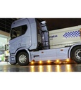 Stainless Steel Sidebars for Scania NextGen R&S | WB 3750mm | 5 Amber LEDs