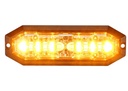 Flaslight 6 LED, 12-24V DC, 20W Amber LED, clear lens