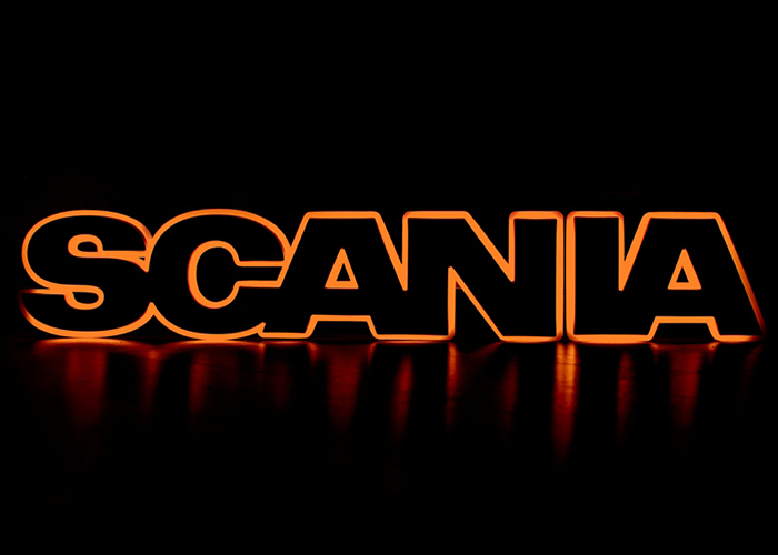 Scania LED lightbase for Scania (grill) logo - Amber