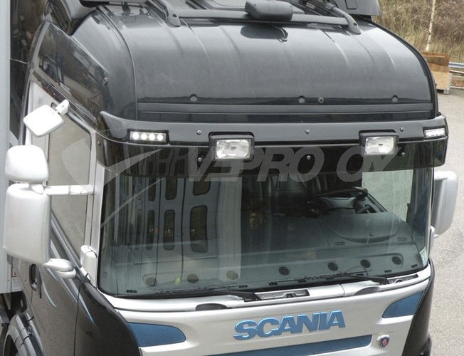 Acrylic Screen for XL-Sunvisor Scania 4 / R-Series Normal/Highline with Cutouts for 2 Position Lights + 2 Headights