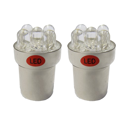 SET (2) BA15 LED LAMPEN CTC (rood)