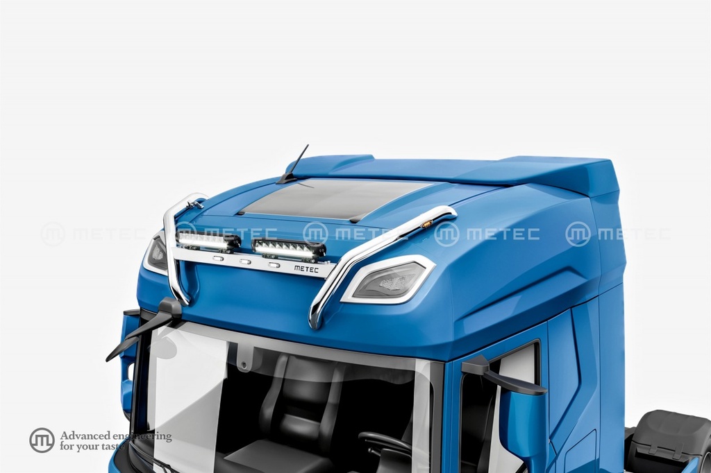 St. Steel roofbar "CROSSBAR" for DAF NGD XF/XG | 3 White + 2 Amber LEDs