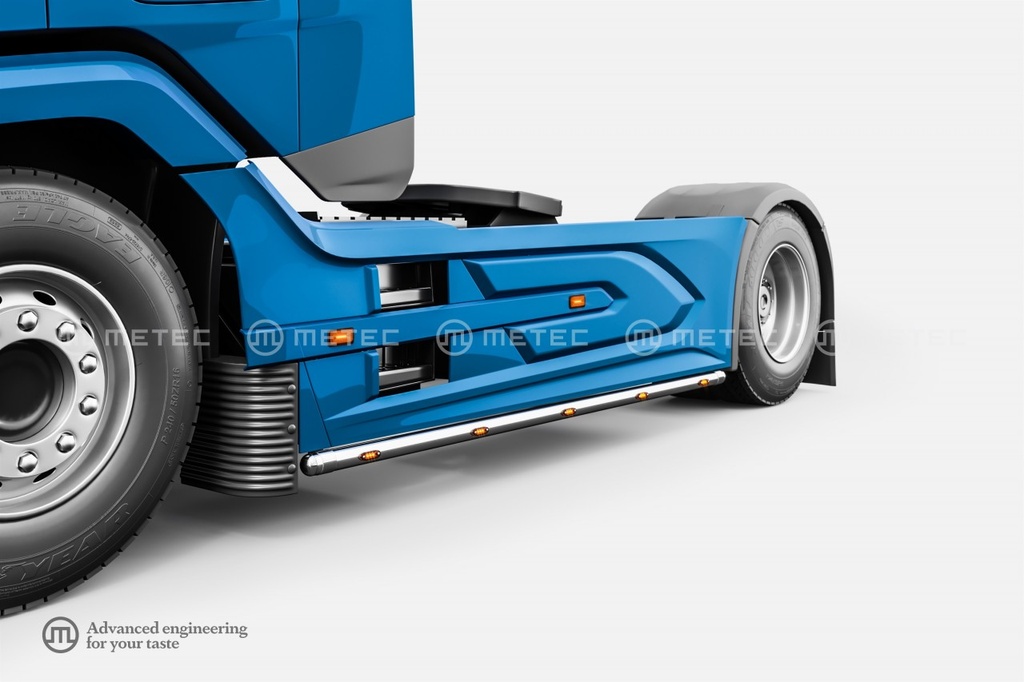 RVS Sidebars incl. LEDs voor DAF NGD XF+ WB 3800mm