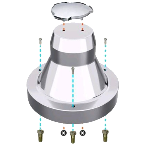 Naafpot RVS 22,5" voor Scania