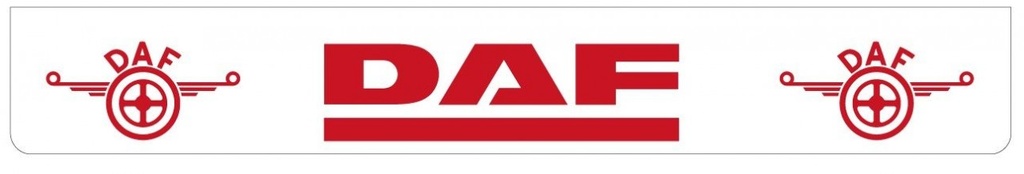 Spatlap Achterbumper voor DAF | Wit met Rode opdruk | 238x35cm
