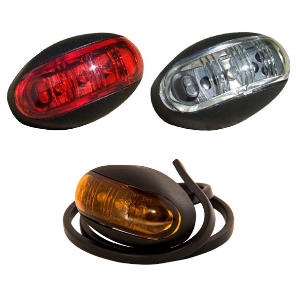 Oval 3-LED Position Light - Red