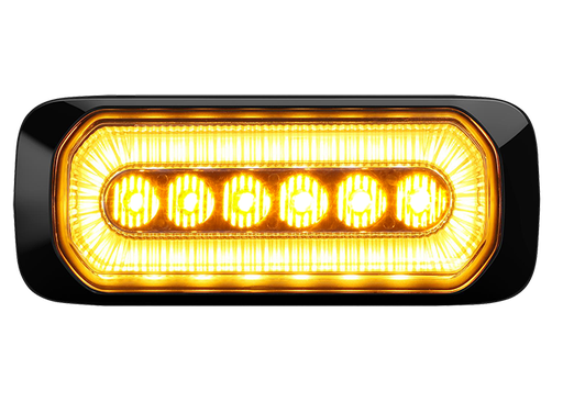 [4635014AA] 6 LED Strobe Light 12-24V | Amber LEDs with Amber Ring-Shaped Position Light