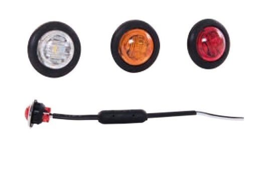 [46350231] White LED Position Light Round 12/24V | Clear Lens