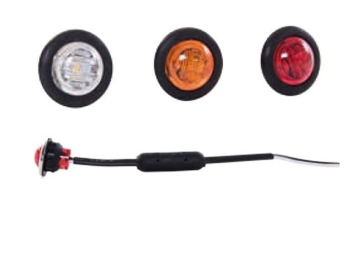 [46350234] Amber LED Position Light Round 12/24V | Amber Lens