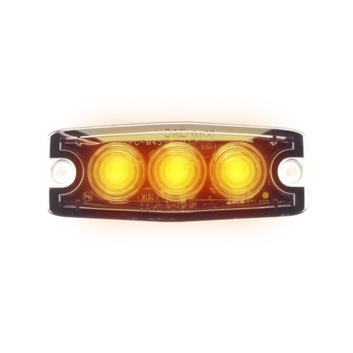[4635012A] Extra dunne opbouw flitslamp 3 led oranje 88x30x6,6mm