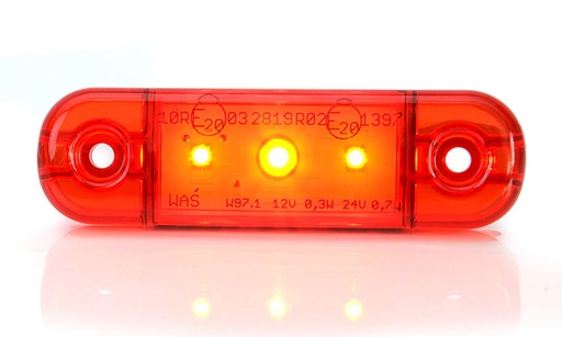 [5800341] WAS 3-LED Ultradun Positielicht 9-36V - Rood