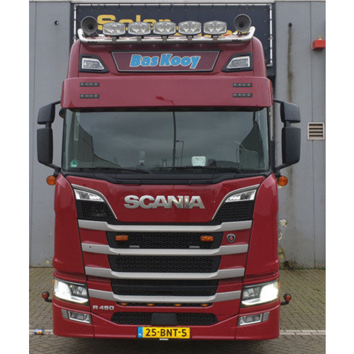[7SCNG4AFBN4] Zonneklep Scania Next Generation - Platte Bodem - 4 Lampgaten
