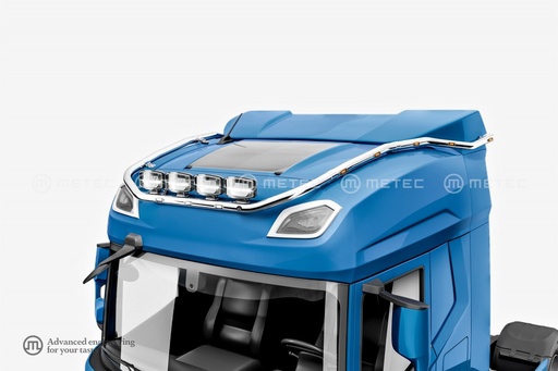 [82850348] St. Steel roofbar "HYDRA" for DAF NGD XF | 3 White + 10 Amber LEDs