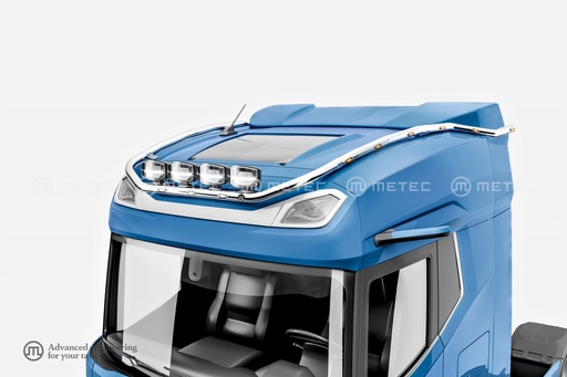 [82850349] St. Steel Roofbar "HYDRA" for DAF NGD XG+ | 3 White + 10 Amber LEDs