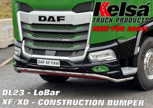 [82DLA23/A] Aluminum LoBar for DAF NGD XF & XD with Construction Bumper | 7 Amber LEDs