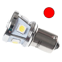 [4635015-R] Set (2) BA15 LED met 8 SMD leds Rood