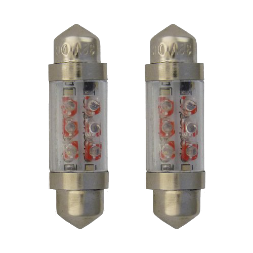 [593537860] SET (2) BUISLAMPJES LED KORT CTC (rood)