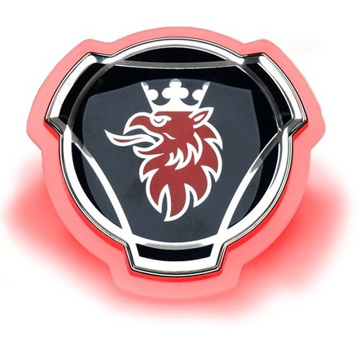 [463240873R] Illuminated Scania LED Emblem - Red