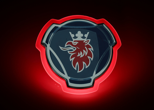 [463240873R] Scania LED embleem Rood