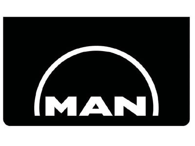 [46500508] Mudflap for MAN | Black with White Print | 60x35cm
