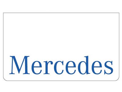[46500535] Spatlap voor Mercedes | Wit met Blauwe Opdruk | 600X350mm
