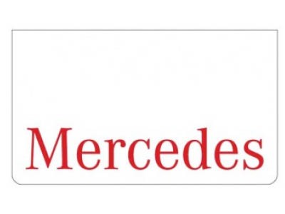 [46500536] Spatlap voor Mercedes | Wit met Rode Opdruk | 600X350mm