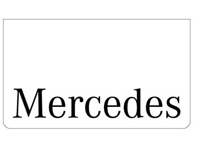 [46500537] Spatlap voor Mercedes | Wit met Zwarte Opdruk | 600X350mm