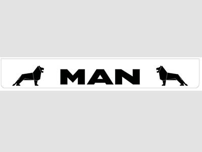 [46500907] Mudflap Rear Bumper for MAN | White with Black Print | 238x35cm