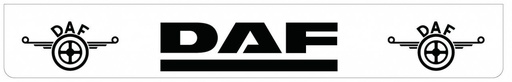 [46500917] Spatlap Achterbumper voor DAF | Wit met Zwarte opdruk | 238x35cm