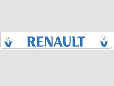 [46500930] Spatlap Achterbumper voor Renault | Wit met Blauwe Opdruk | 238x35cm