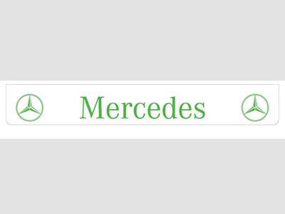 [46500934] Spatlap Achterbumper voor Mercedes | Wit met Groene Opdruk | 238x35cm