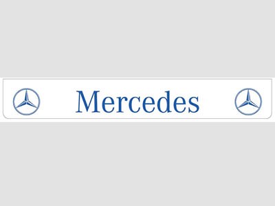 [46500935] Spatlap Achterbumper voor Mercedes | Wit met Blauwe Opdruk | 238x35cm