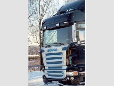 [75141872] Plexi voor Zonneklep Scania 4 + R-series (-2013) TOPLINE met Lampgaten voor 2 Markeerlichten & 2 Verstralers